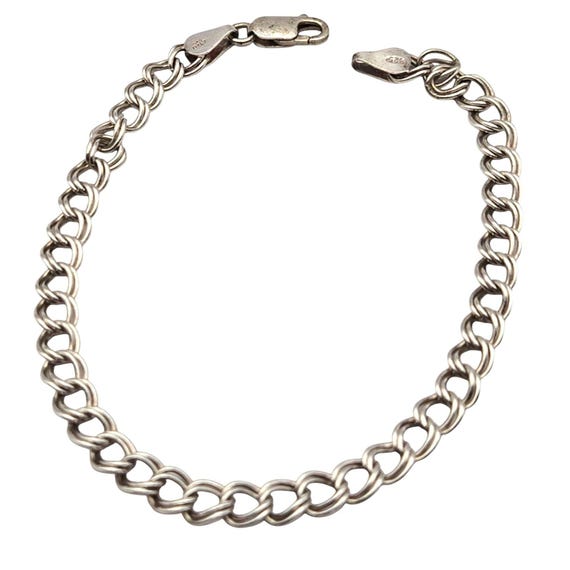 Vtg Sterling Silver Double Link Chain Necklace 20" Lobster Clasp Unisex Jewelry