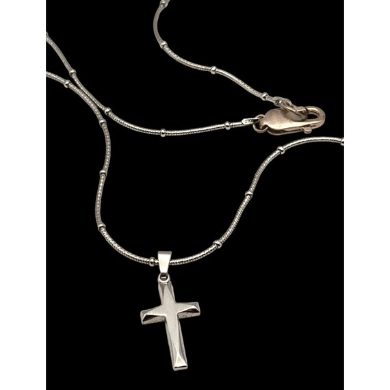 Sterling Silver Cross Pendant Necklace 22"