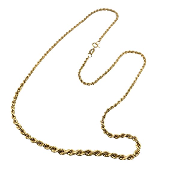 Vtg 10 Kt Yellow Gold Lightweight Rope Chain Necklace 18" Italy Stamped 10 Kt 3.12 Grams Elegant Design