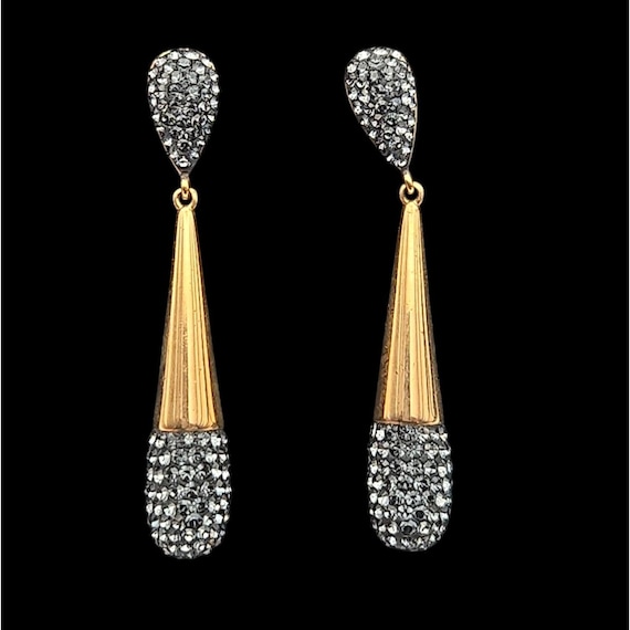 Vintage Swarovski Crystal Stud Dangle Earrings