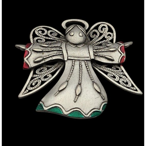 Christmas Angel Brooch By J.J. Jonette Christmas Brooch / Pin