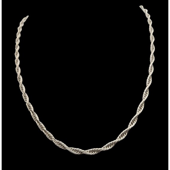 Vintage Danecraft Sterling Silver Twisted Chain Necklace 17" Elegant Design