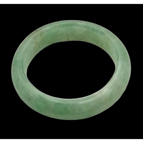 Natural Green Jade / Jadeite Stone Ring Size 5 1/2
