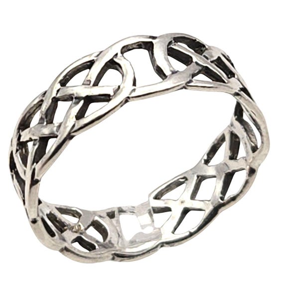 Sterling Silver Infinity Knot Openwork Band Ring 10 1/2