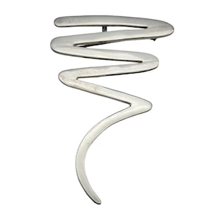 Modernist Sterling Silver 925 Mexico Zigzag Brooch Pendant