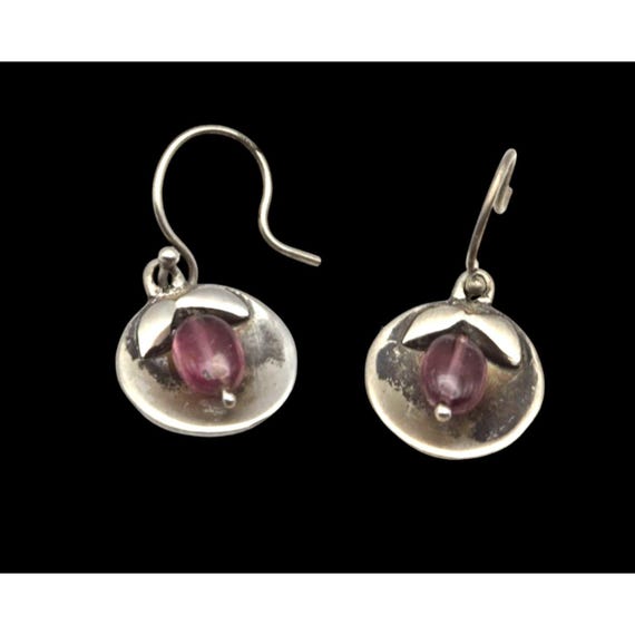 Sterling Silver & Amethyst Gemstone Fruit Drop Earrings