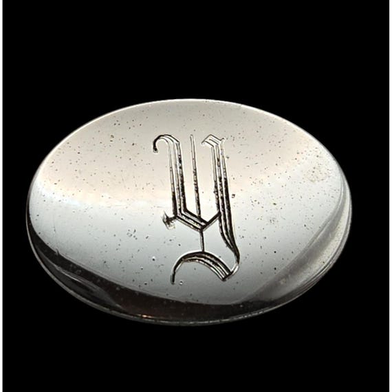 Vintage Sterling Silver Dress Blouse Clip With Initial Y Or H Monogram