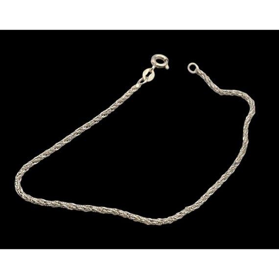 Sterling Silver Twisted Rope Chain Bracelet With Spring Ring Clasp 7 3/4 "