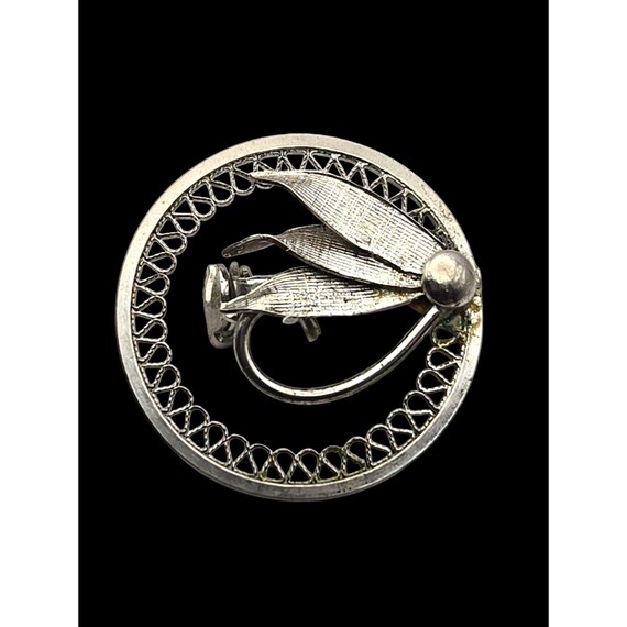Vintage 12K Gold Filled Leaf Brooch With Ribbon Edge Detail