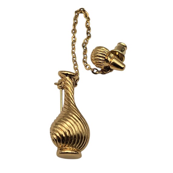 Vtg Monet Gold Tone Genie In The Bottle Brooch / Pin