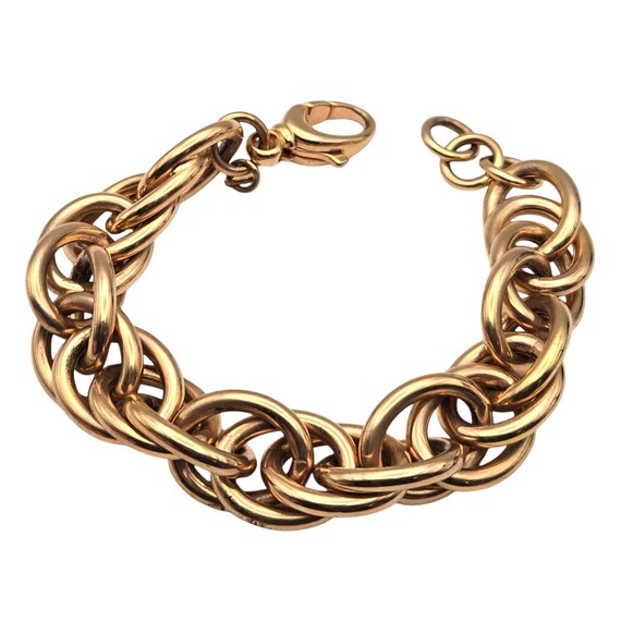 VTG Milor Double Link Chain Bracelet Bronze Italy High Quality