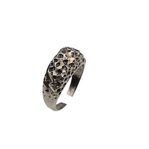 Hammered Band Ring Textured Silver Band Ring  6 1/2