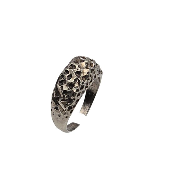 Hammered Band Ring Textured Silver Band Ring  6 1/2