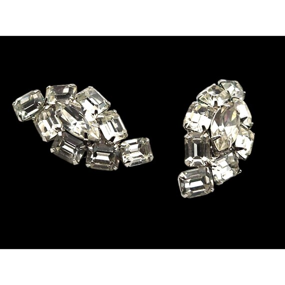 Vintage Rhinestone Clip-On Earrings For Women Weiss ?