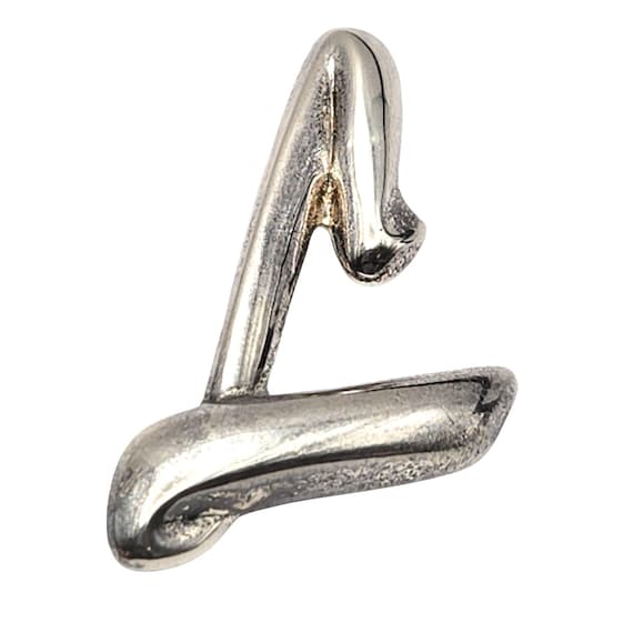 Vintage Sterling Silver L Initial Brooch Pin 925 CNA Thailand 1 1/2 " x 1 1/4 "