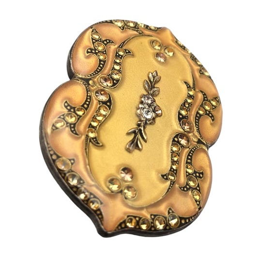Catherine Popesco Vintage French Rhinestone & Clear Epoxy Brooch Pin