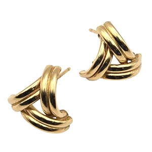 Vintage 14 Kt Gold Woven Knot Stud Earrings