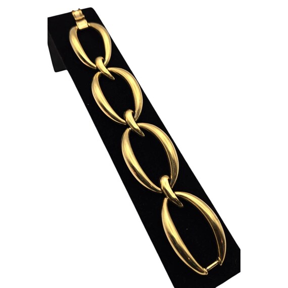 Vtg Chunky Gold Tone Link Bracelet By Monet 6 3/4 " x 1 "