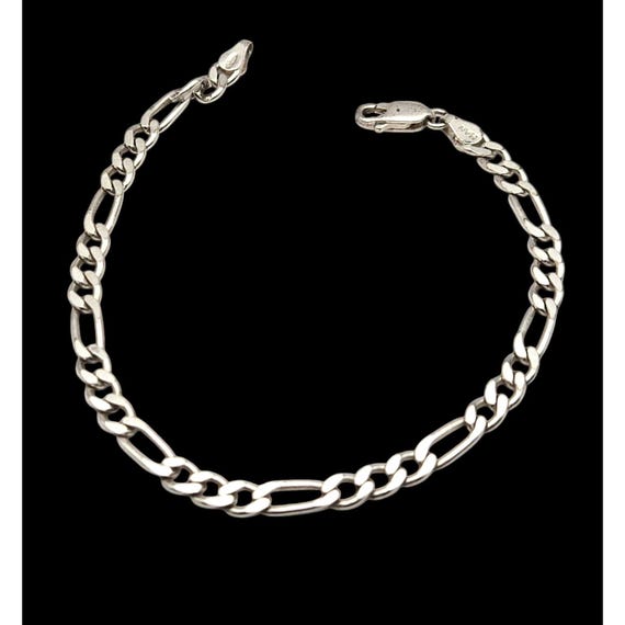 Vintage Sterling Silver Chain Bracelet With Lobster Claw Clasp 7 1/2 " x 3/8 "