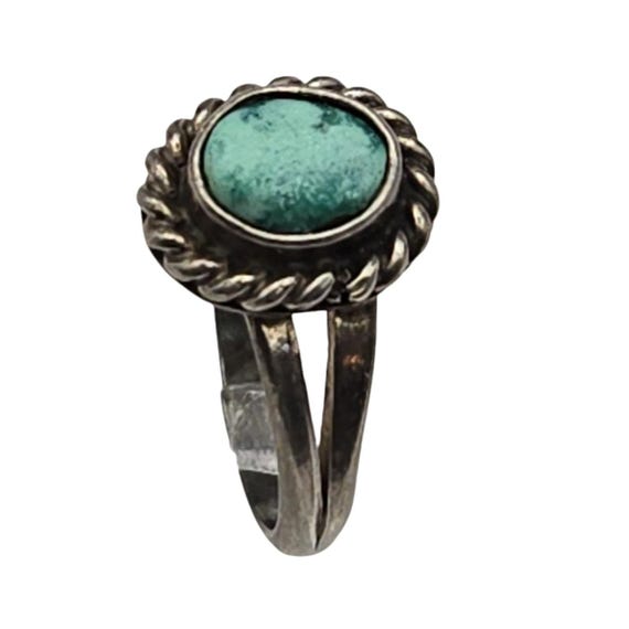 Vtg Native American Style Sterling Silver Gemstone Ring Size 3 1/4 Petite Pinky
