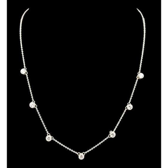 Vtg Sterling Silver 925 Necklace W/ Brilliant CZ Accent Stones 18"