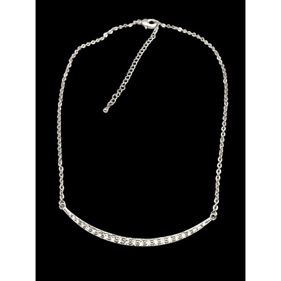 Vintage Park Lane Rhinestone Crystal Choker Necklace 17 " w 3 " Ext.
