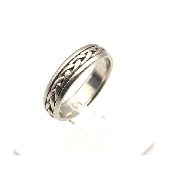 Vintage Platinum Celtic Knot Band Ring Size 13 1/2