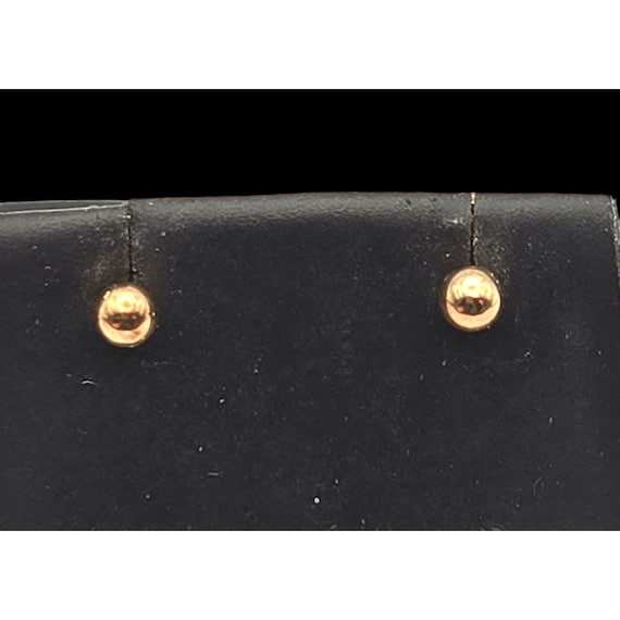 Vtg 14 Kt Yellow Gold 4 Mm Ball Stud Earrings Simple Elegant Design