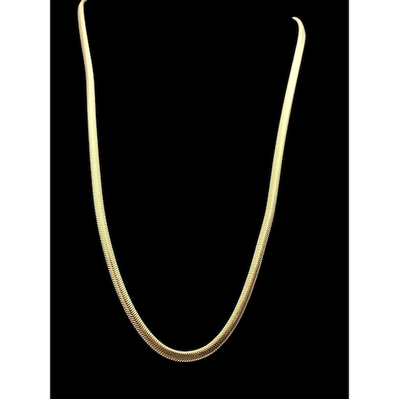 Vtg Crown Trifari Slimline Snake Chain Necklace Gold Tone 29"  Overall Length