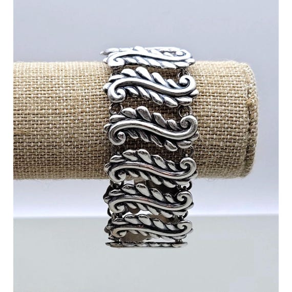 Taxco Sterling Silver Intricate Design Bracelet For Women Vintage Look 7 Inches Handmade Quality Mexico