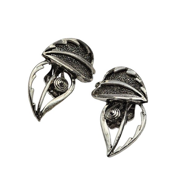 Vintage Sarah Coventry Silver-Tone Leaf Clip-On Earrings