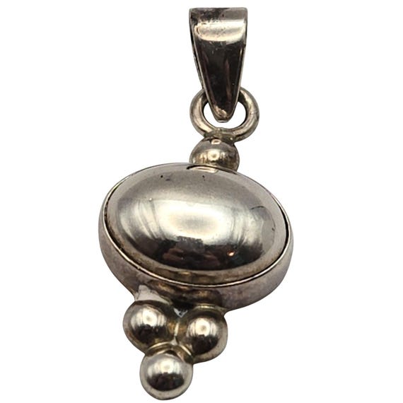 Handcrafted Sterling Silver Pendant With Southwest-Inspired Design & 3 Bead Accents