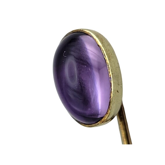 Vintage 14k Gold Stick Pin With Purple Amethyst Stone Gift Idea