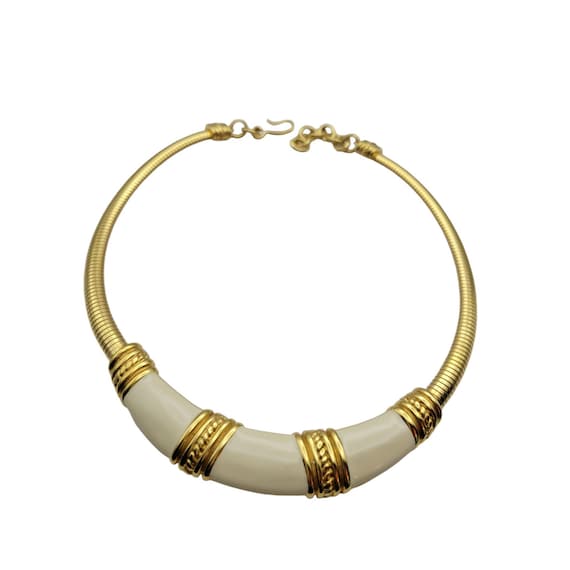 Vintage Monet Gold & Cream Choker Necklace