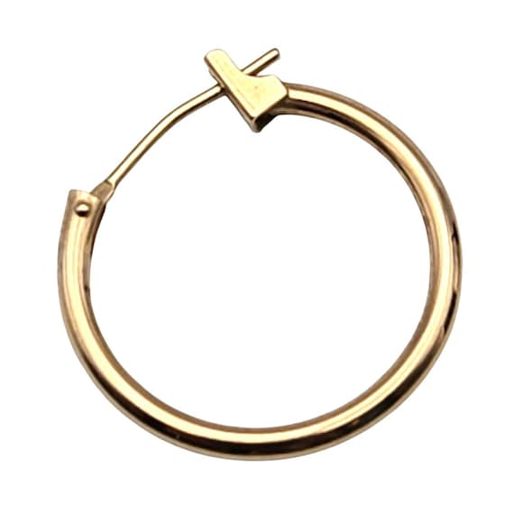 Vtg 10 Kt. Yellow Gold Hoop Earring Single 3/4" Diameter 1.42 Mm Width Elegant Classic Design