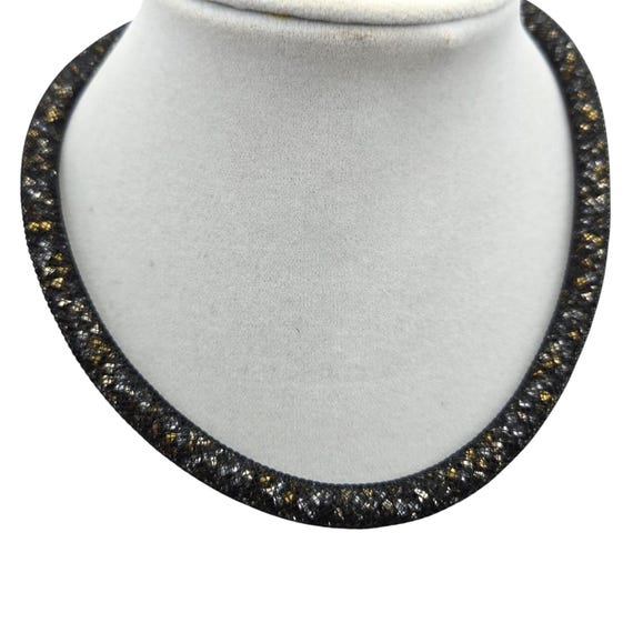Swarovski Mesh Necklace With Crystal Rhinestone & Magnetic Closure