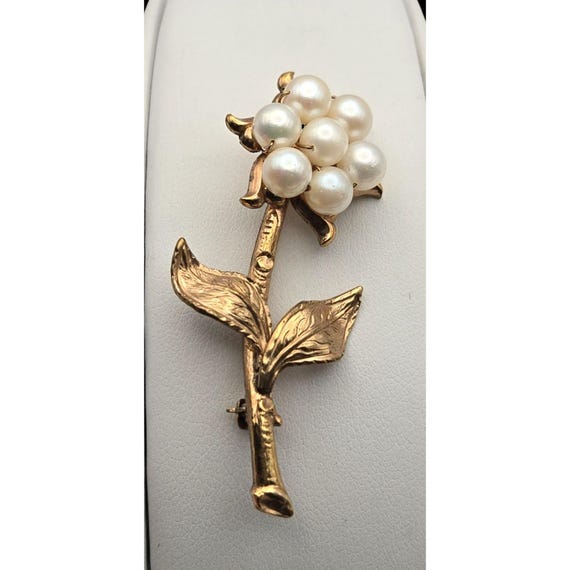Vintage Alice Caviness 12/20 G.F. Pearl Flower Brooch