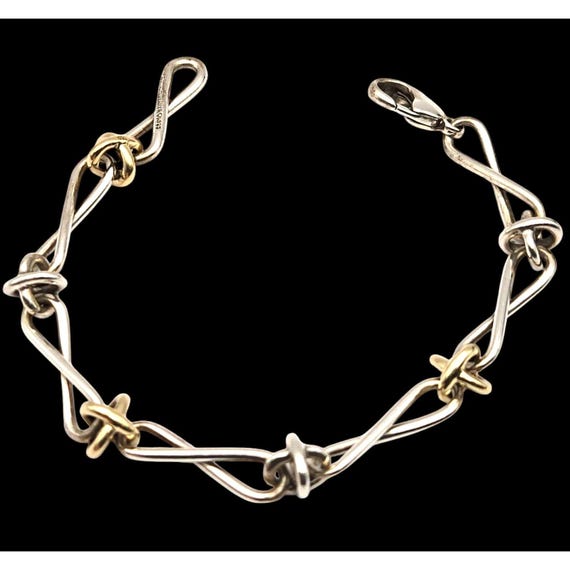 Tiffany & Co. Paloma Picasso Link Bracelet Sterling Silver / 18K Gold 7.5" Artist Signed Unique Design