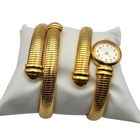 Vintage Joan Rivers Classics Omega Coil Style Bangle Watch & Bracelet Set