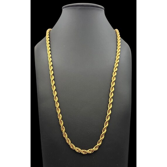 Vtg Monet 30" Twisted Rope Chain Necklace 1/4" Thickness Gold Tone Classic Jewelry