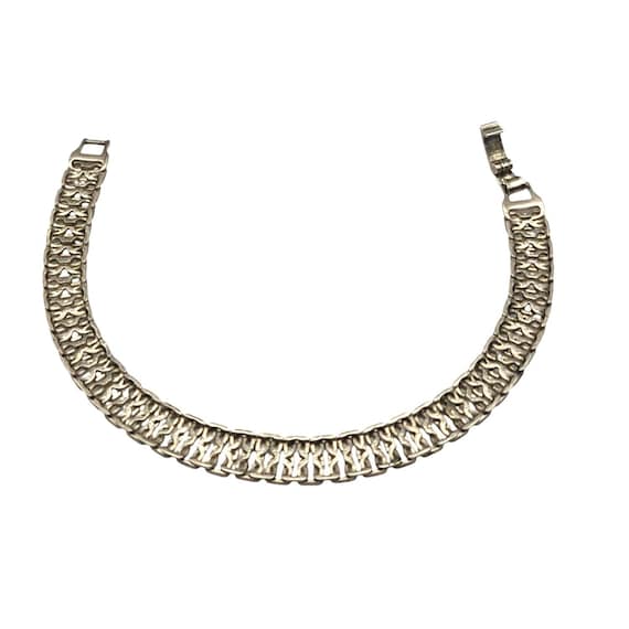 Vintage Link Chain Bracelet 925 Sterling Silver Intricate Design 7" Length 3/8 " Width