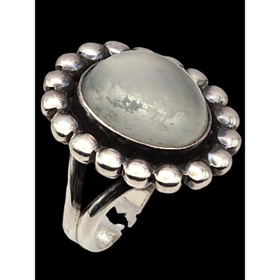 VTG Sterling Silver Moonstone Cabochon Ring Size 6 GIFT