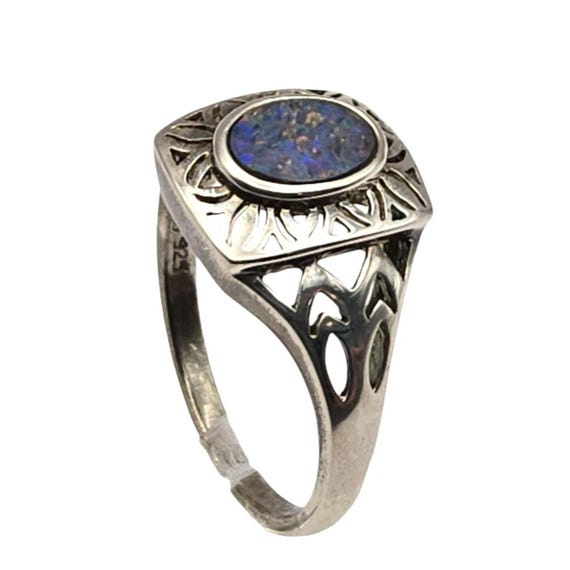 Vtg Sterling Silver Oval Fire Opal Ring With Intricate Filigree Design Stunning Boho Jewelry Size 9