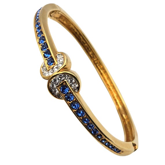 VTG Camrose & Kross Rhinestone Bangle Bracelet Gold Tone Jackie Kennedy Collection