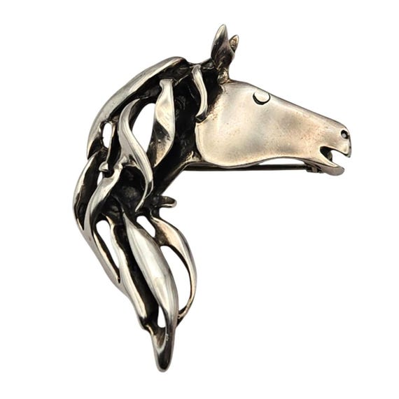 Vtg Sterling Silver Silpada Horse Head Brooch & Pendant Artist Signed Intricate Design
