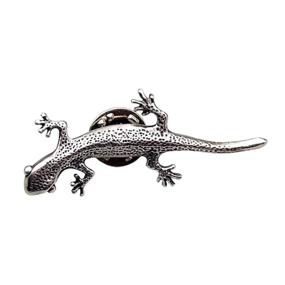 Sterling Silver Gecko Lizard Lapel Pin Brooch