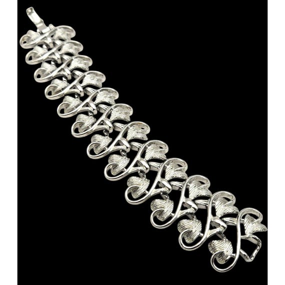 Vintage Sarah Coventry Silver Tone Ivy Leaf Bracelet 7 " x 1 3/8 "