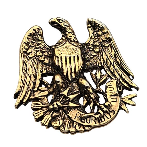 Vintage Sarah Coventry Eagle Pin/Brooch With Intricate Detailing & Patriotic Design 1 1/4 " x 1 3/8 "