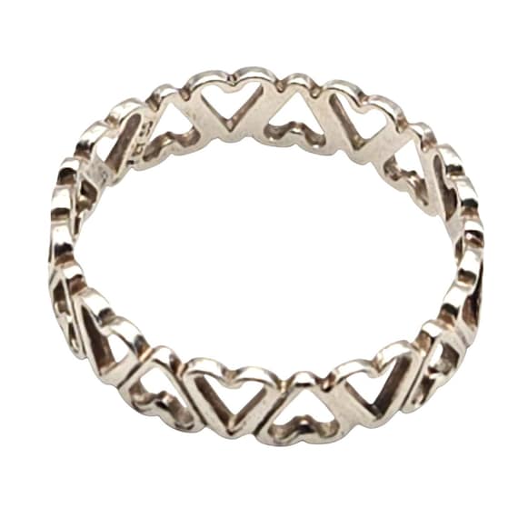 Sterling Silver Heart Cutout Band Ring Size 9.5