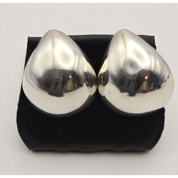 Native American Sterling Silver Teardrop Earrings Artist Signed AL